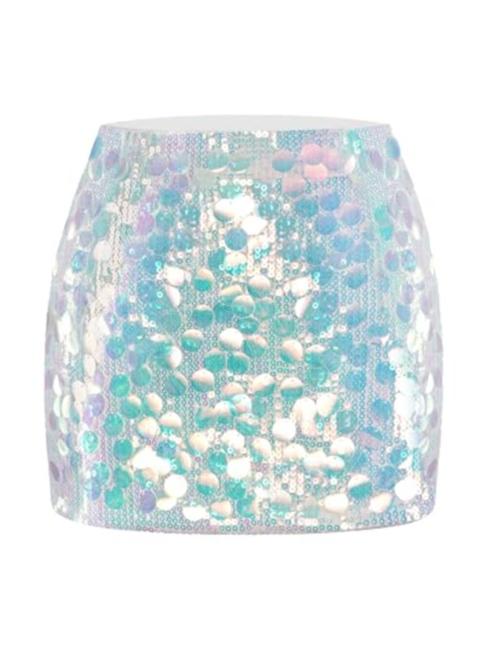 Sequin Mini Skirt Sparkle Stretchy Bodycon Party High Rise
